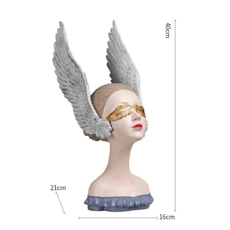 Afralia™ Angel Girl Statue with Dreams, Room Decor Sculptures, Birthday Gift