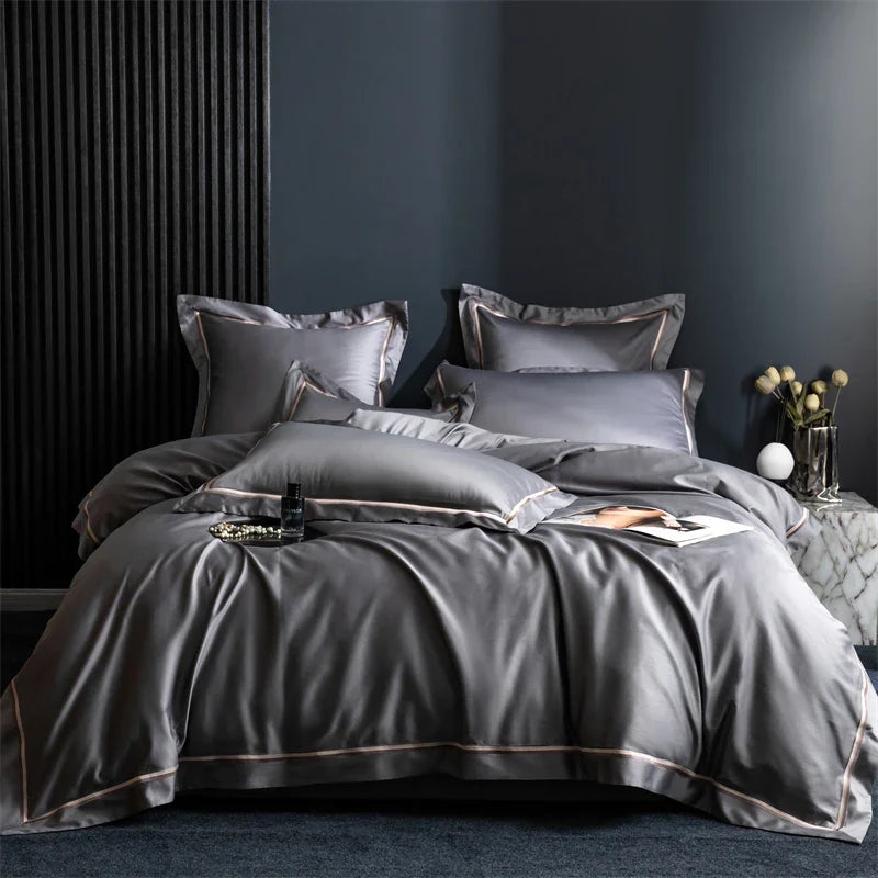 Afralia™ 1000TC Egyptian Cotton Hotel Style Embroidery Bedding Set