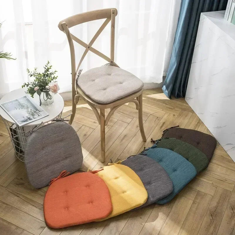 Afralia™ Nordic Multi Color Chair Cushion with Straps - Breathable Dining Room Seat Cushion