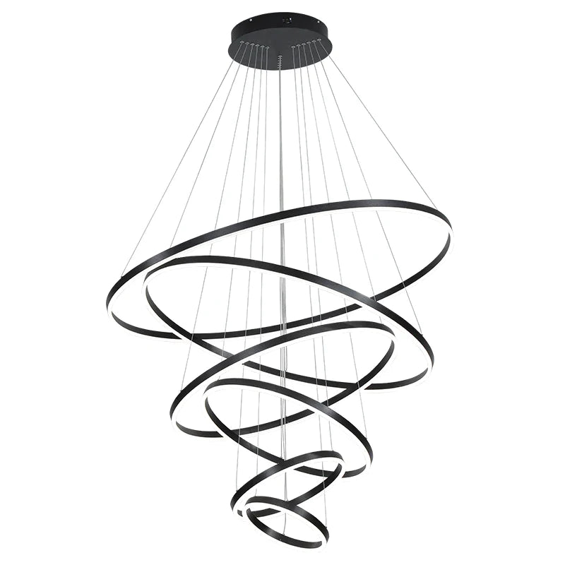 Afralia™ Circle Ring Art Chandelier for Duplex Villa Staircase Hall Living Room