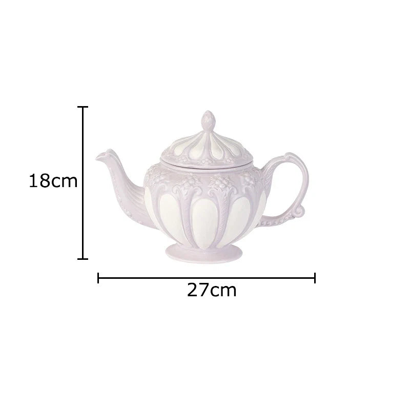 Afralia™ Floral Ceramic Dining Set: Teapot, Cup, Saucer, Coffee Mug, Milk Mugs, Tea Cup, Juice Container