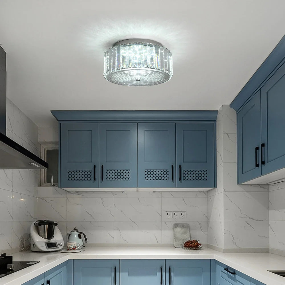 Afralia™ Crystal LED Ceiling Chandelier Light Circle Design Indoor Lighting