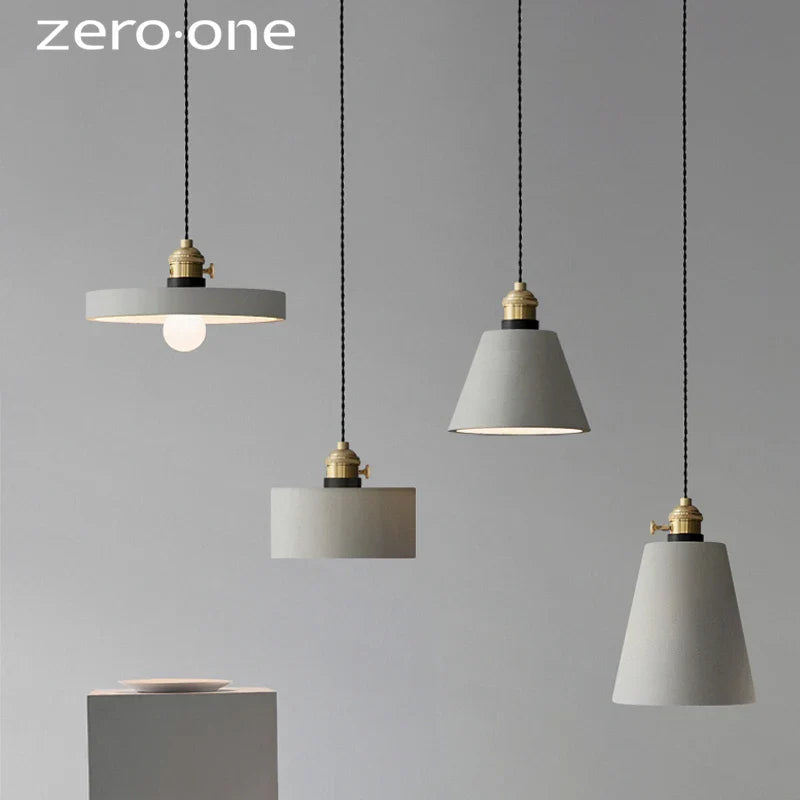 Afralia™ Nordic Cement LED Pendant Lights: Creative Vintage Dinning Room Suspension Luminaire Lighting