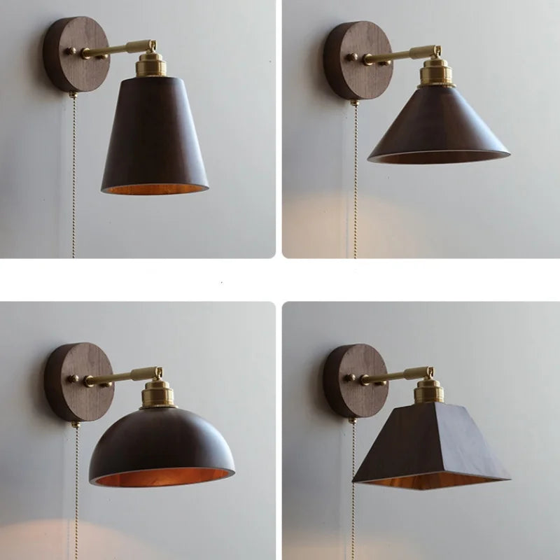 Afralia™ Wood Wall Sconce Up Down Rotate Stair Light Fixture - Nordic Modern Style