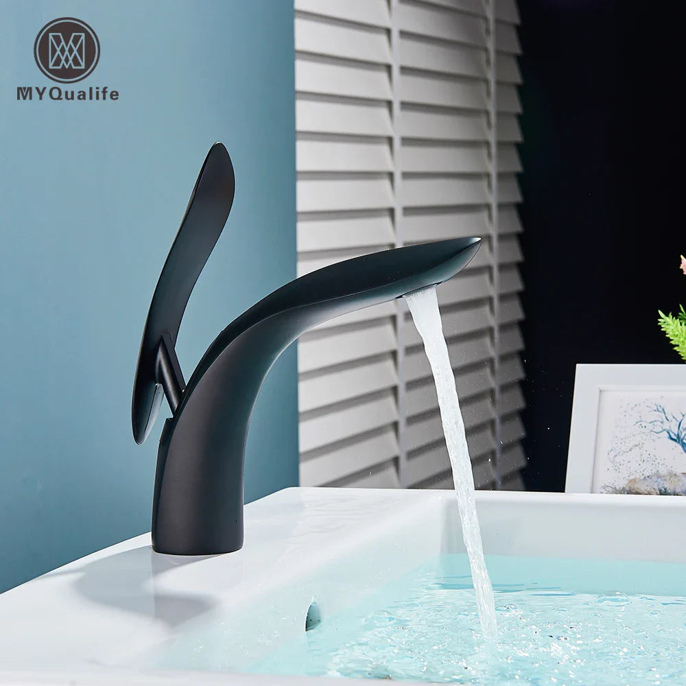 Afralia™ Brass Washbasin Faucet: Nordic Style, Light Luxury, Simple Creative Design