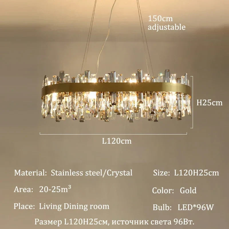 Afralia™ Crystal Pendant Chandeliers - Luxury LED Lighting for Home, Dining, Living Room