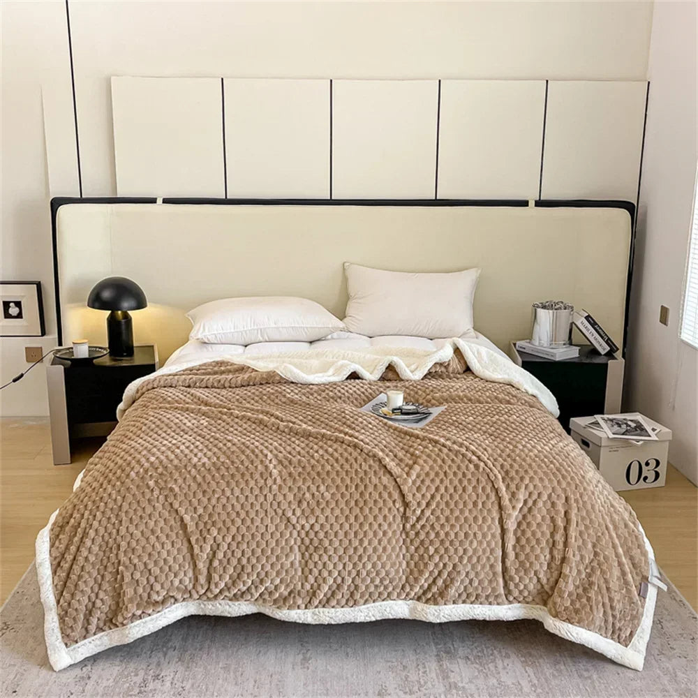 Afralia™ Sherpa Fleece Plush Blanket Throw - Cozy Solid Color BedSheet