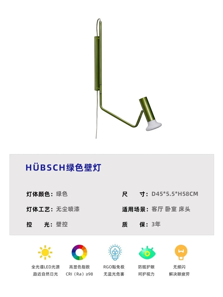 Afralia™ Nordic Designer LED Swing Arm Wall Lamp - Modern Minimalist Adjustable Pole