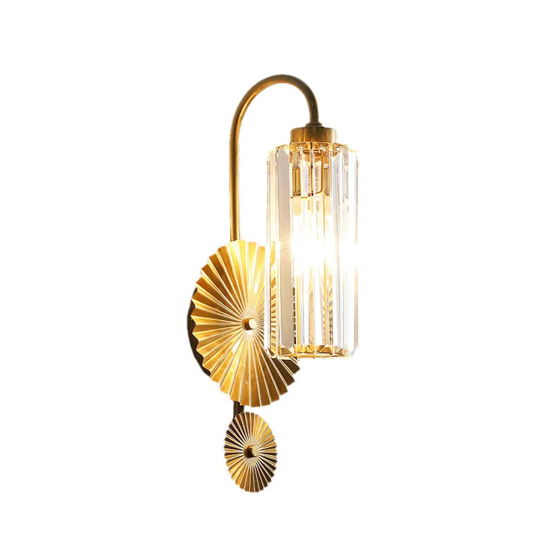 Afralia™ Modern Luxury Gold Crystal LED Wall Light for Living Room and Bedroom