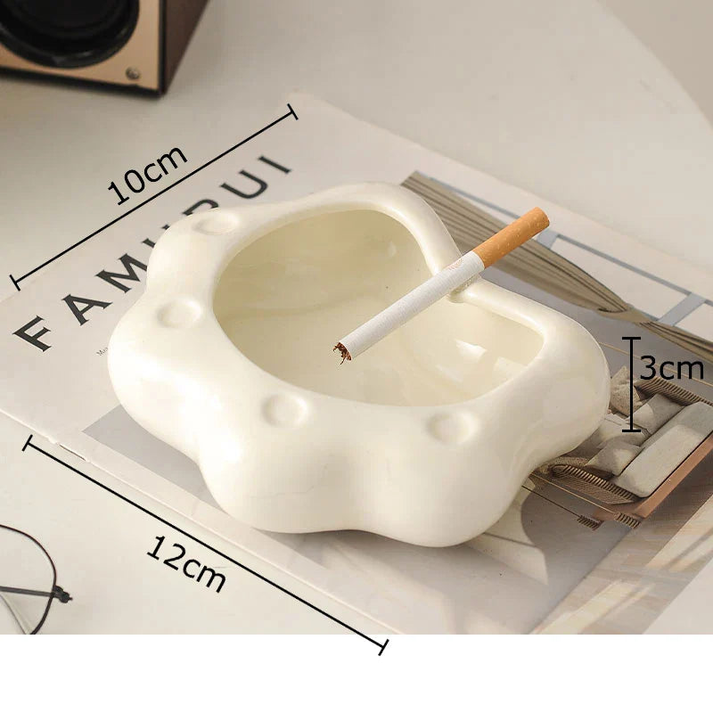 Afralia™ Cat Paw Porcelain Ashtray | Ceramic Smoking Accessories | Unique Gift for Him