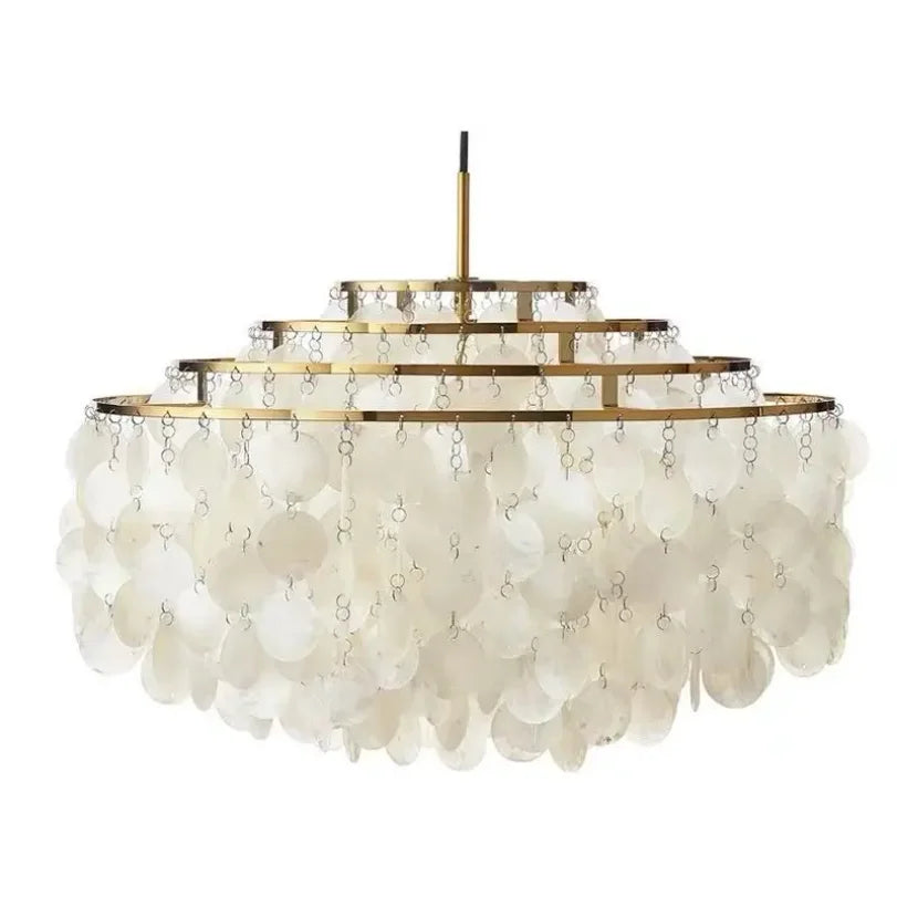 Afralia™ Modern White Acrylic Shell Pendant Light for Luxury Home Decor