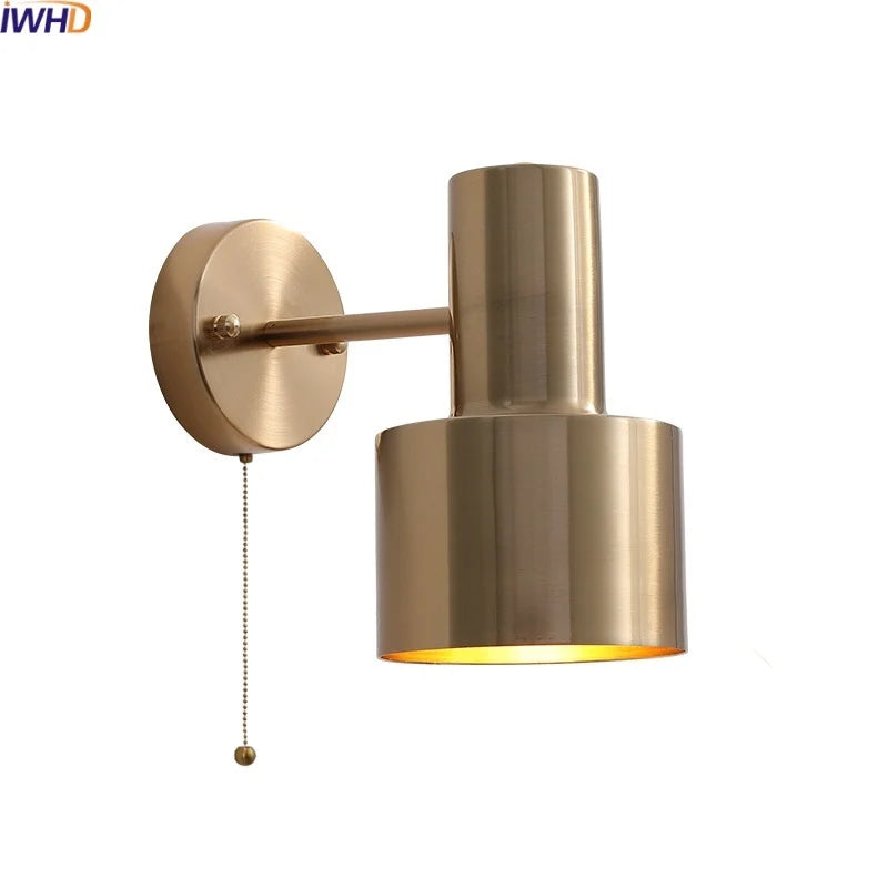 Afralia™ LED Wall Lamp with Pull Chain Switch for Modern Home Decor