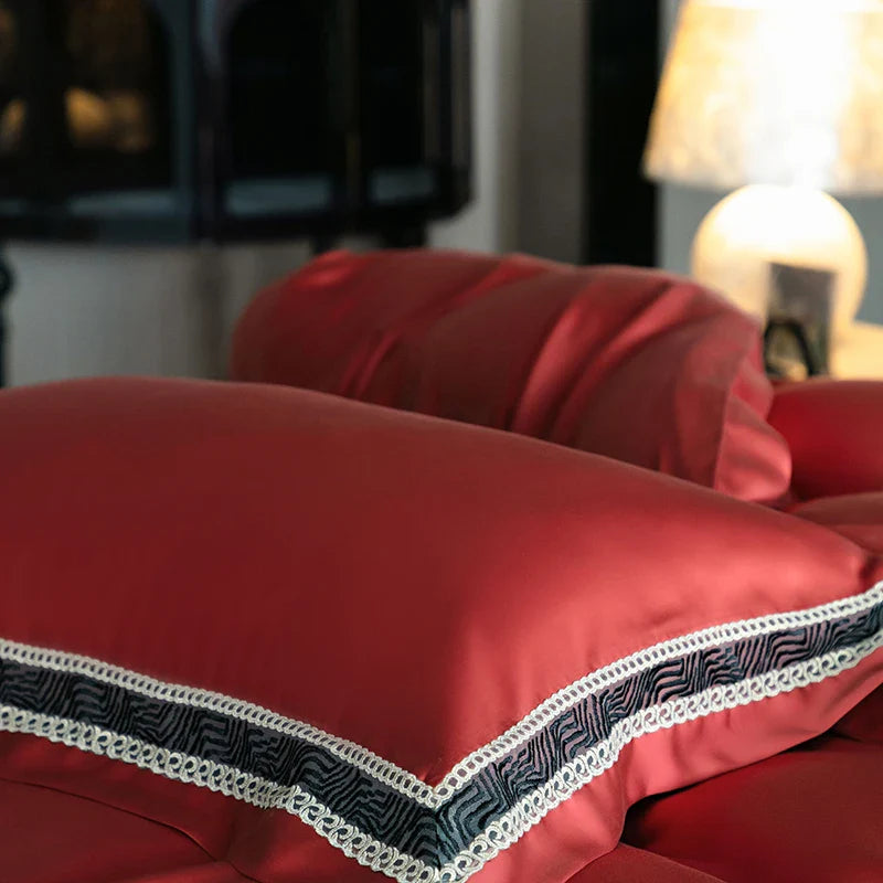 Afralia™ Luxury Embroidery Eucalyptus Duvet Cover Set with Silky Cool Feel