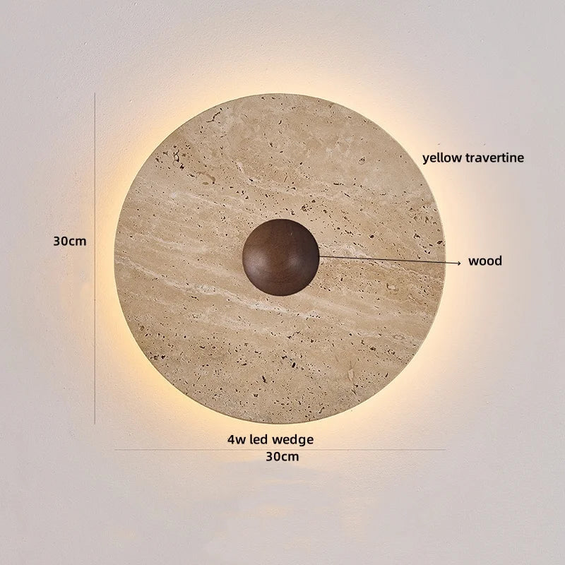Afralia™ Terrazzo Marble Stone LED Wall Sconce Lamp, Modern Nordic Bedside Light