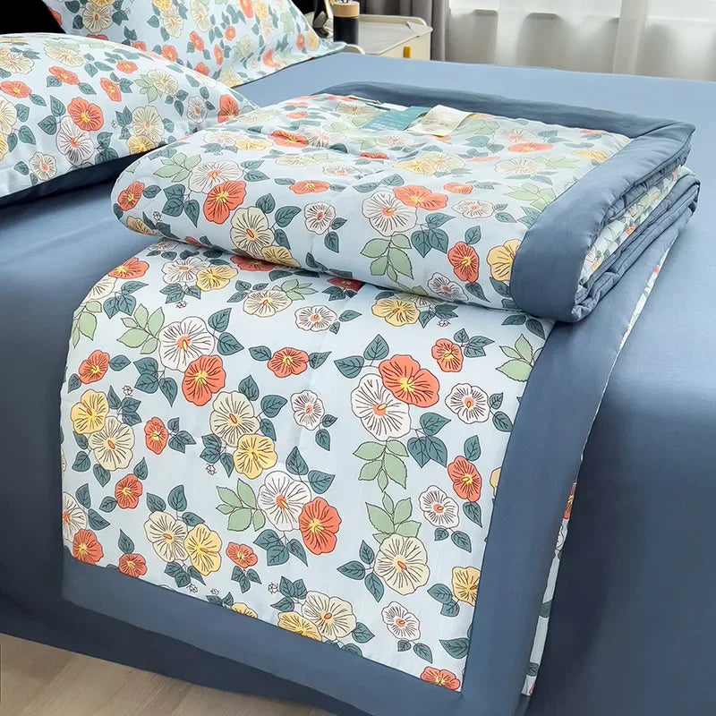 Afralia™ Retro Print Summer Cooling Comforter for Queen/King Beds