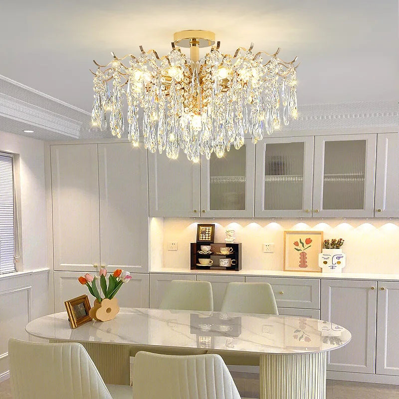 Afralia™ Crystal Chandelier | Luxury Living Room Light | Creative Elegant Lighting