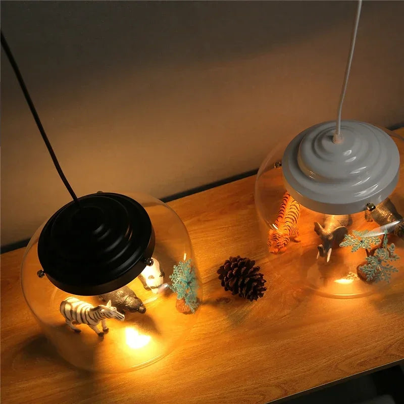 Afralia™ Nordic Cartoon LED Pendant Lights: Cute Animal Design for Kids Room, Bedroom Decor