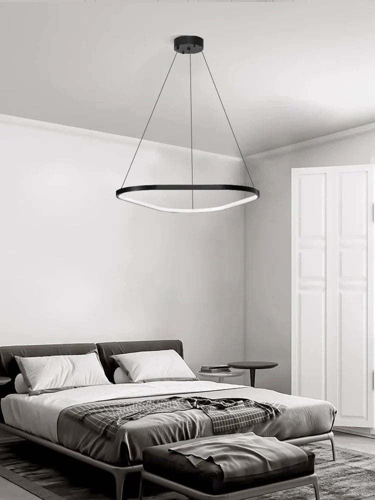 Afralia™ Geometric Ring LED Chandelier: Nordic Minimalist Pendant Light for Living, Dining, Bedroom