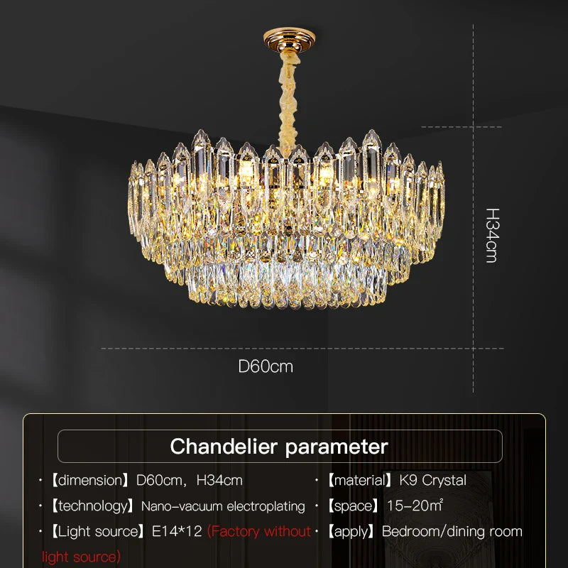Afralia™ Crystal Chandelier: Modern Light Luxury for Living Room, Bedroom, Dining Room