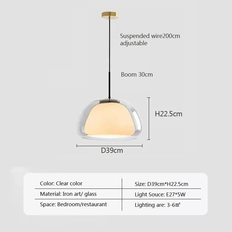 Afralia™ Nordic Glass Pendant Lights: Modern Jelly Shape for Living Room, Bedroom, Kitchen