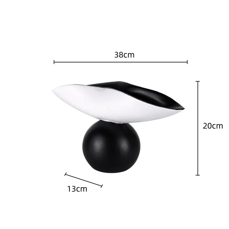 Afralia™ Resin Spherical Tray: Black White Desktop Storage Container Decorative Geometric Ornaments