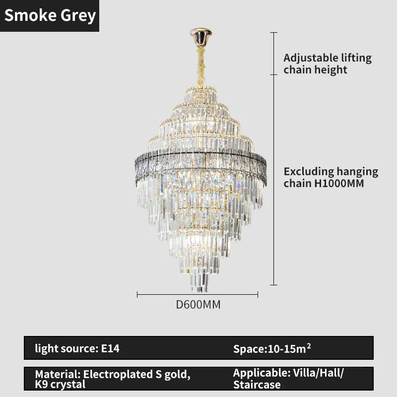 Afralia™ Crystal Chandelier: Luxury Living Room Lamp, Modern Design, Elegant Lighting Option