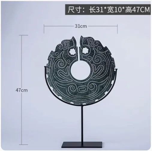 Afralia™ Geometric Totem Resin Statue | Chinese Retro Home Decor Accessory