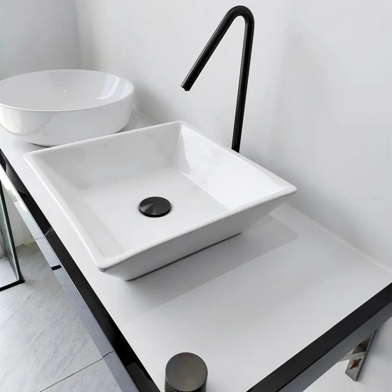Afralia™ Brushed Black Basin Faucet with Rotating Two-Hole Sink Tap - Widespread Bathroom Tap