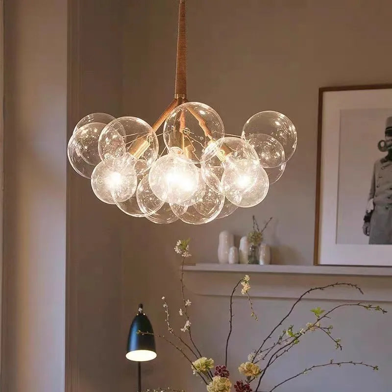 Afralia™ Bubble Chandelier: High Quality LED Lighting for Bedroom and Lounge