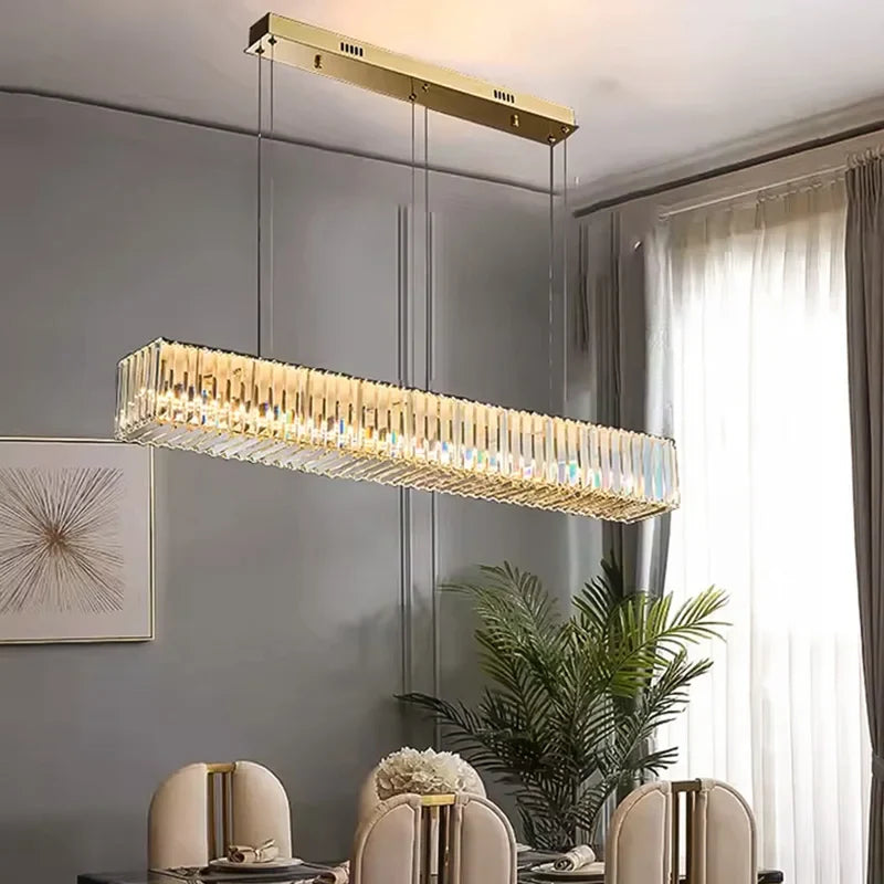 Afralia™ Elegant Crystal Chandelier LED Pendant Light for Home Décor