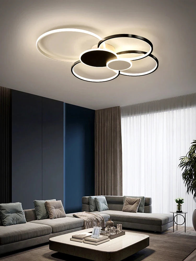 Afralia™ LED Round Ceiling Chandelier for Modern Living Room Decor