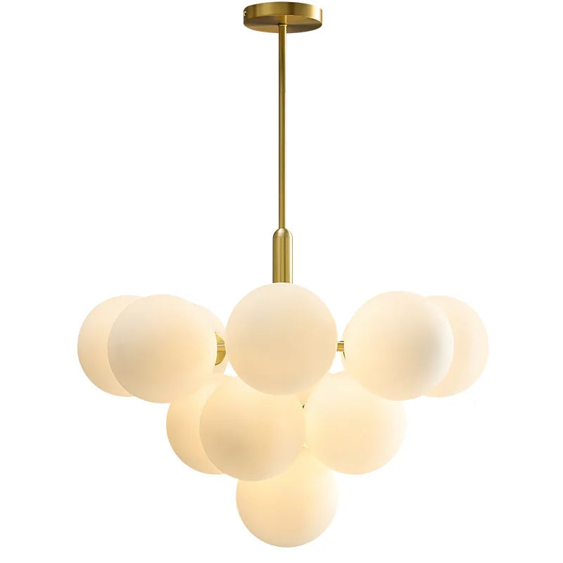 Afralia™ Glass Balls Chandelier: Modern Gold Pendant Lighting for Living Room & Dining Area