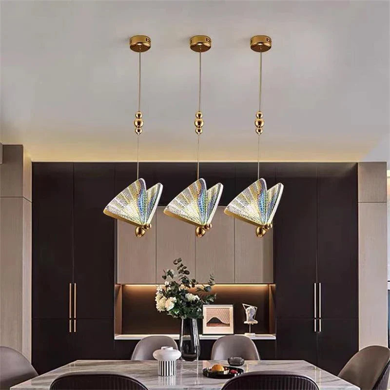 Afralia™ Butterfly LED Pendant Lights: Stylish Interior Chandelier for Bedroom and Dining Room