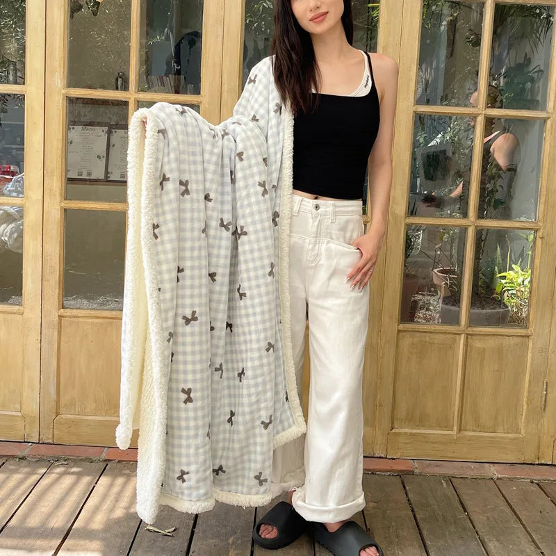 Afralia™ Cozy Fleece Blanket | Multi-Use Office & Home Shawl | Soft & Warm Blanket