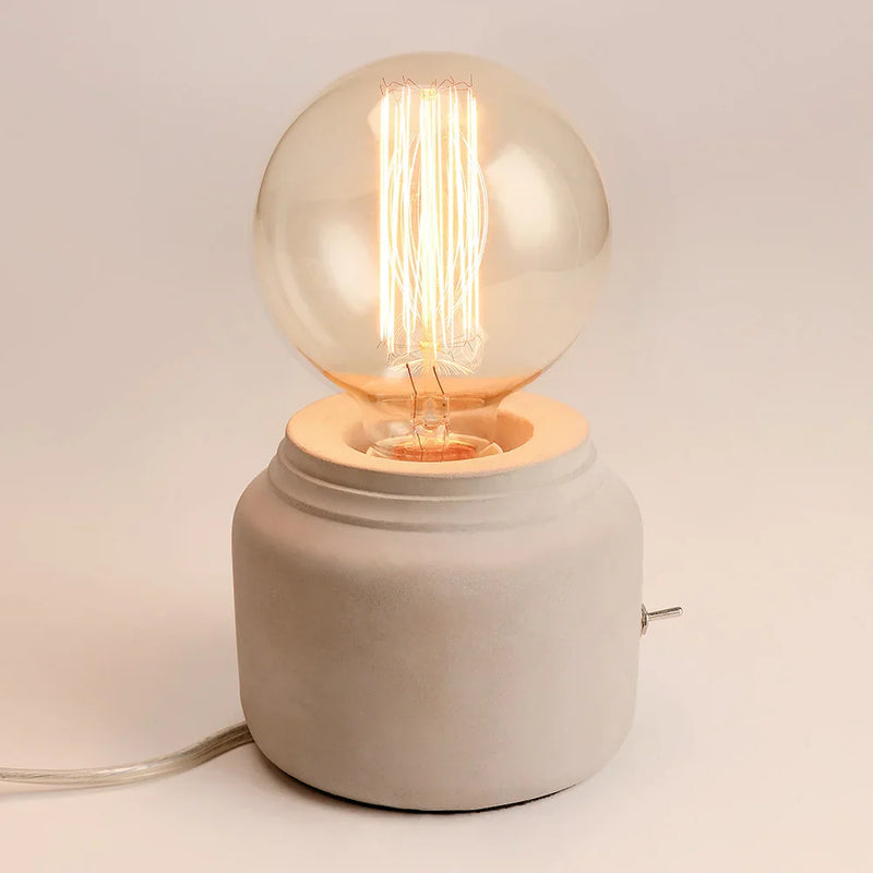 Afralia™ Mini Cement Desk Lamp Light with Switch for Office Living Room