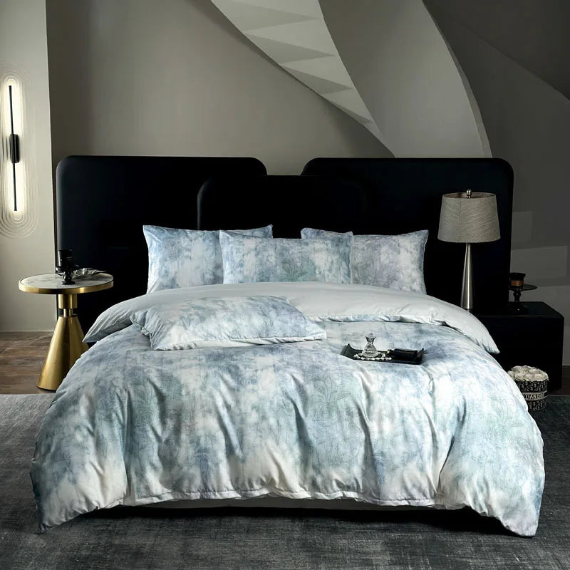 Afralia™ Silky Bedding Set with Digital Print for King Queen Bed - 4 Piece Set