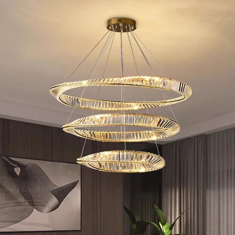 Afralia™ Crystal Chandelier: Luxury Pendant Lamp for Living Room and Bedroom