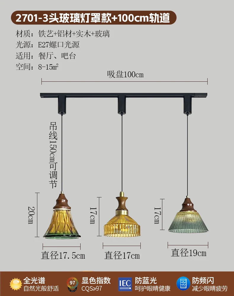 Afralia™ Medieval Style Restaurant Track Lights & Retro Coffee Shop Chandelier