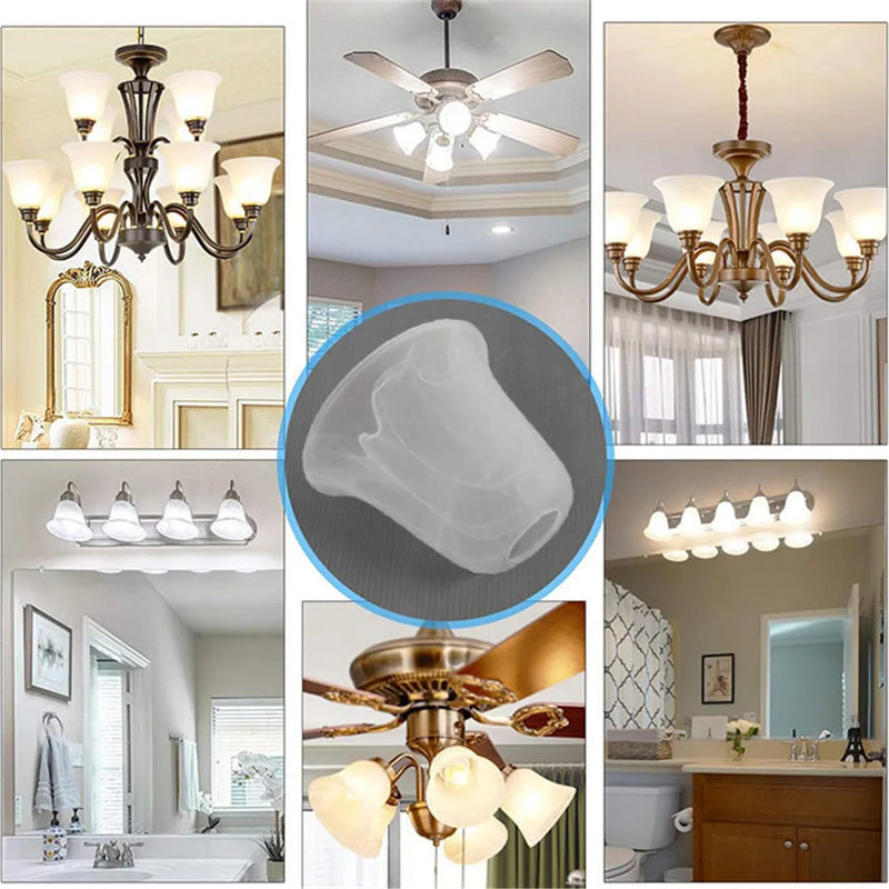 Afralia™ Alabaster Glass Shade Bell Light Fixture Replacement Cover for Fan Chandelier Sconce