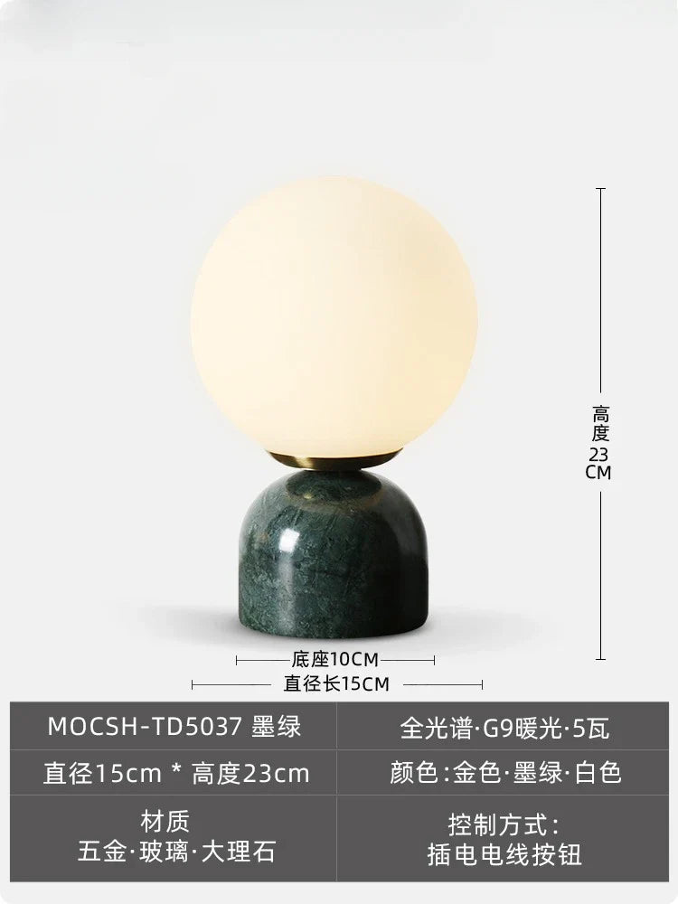 Afralia™ Cream Wind Marble Table Lamp LED G9 Simple Designer Desk Light