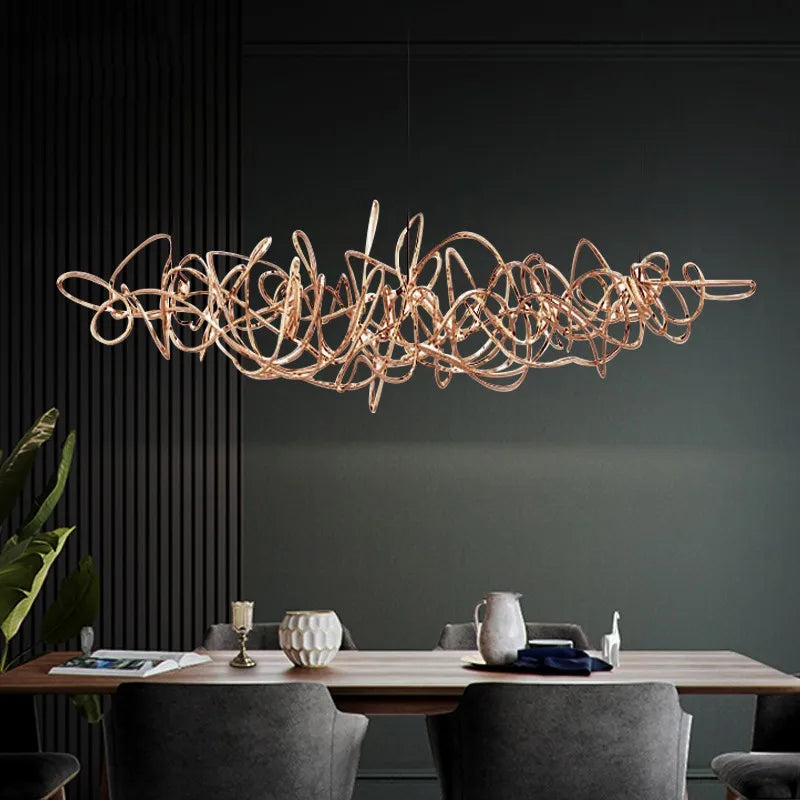 Afralia™ Nordic Art LED Chandelier: Modern Creative Pendant Lamp Light for Dining Table Room