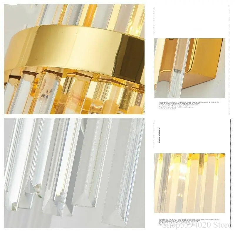 Afralia™ Luxury Crystal Wall Lamp for Modern Living Spaces