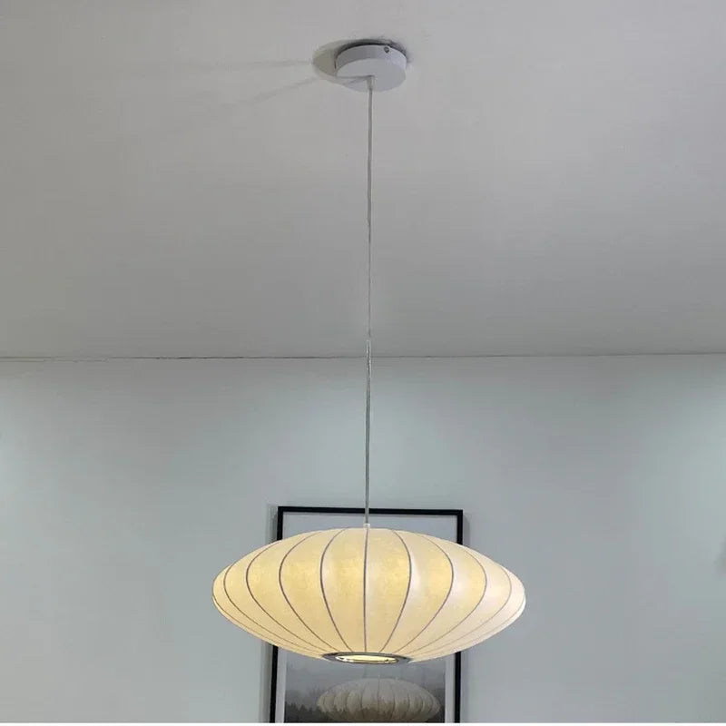 Afralia™ Silk Pendant Lamp: Designer LED Lighting for Living Room, Hotel, and Restaurant