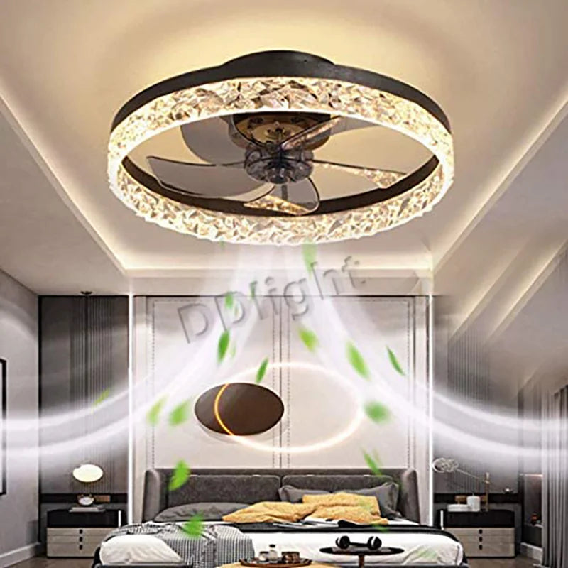 Afralia™ Smart LED Ceiling Fan Lights with Remote Control for Modern Bedroom Decor