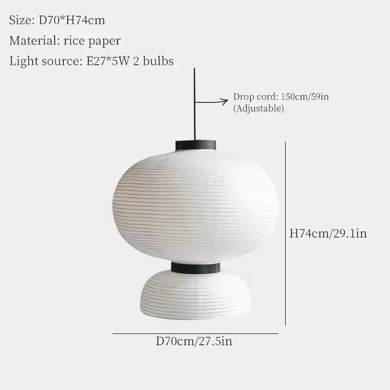 Afralia™ Rice Paper Pendant Chandelier for Living Room, Dining Room, Kitchen