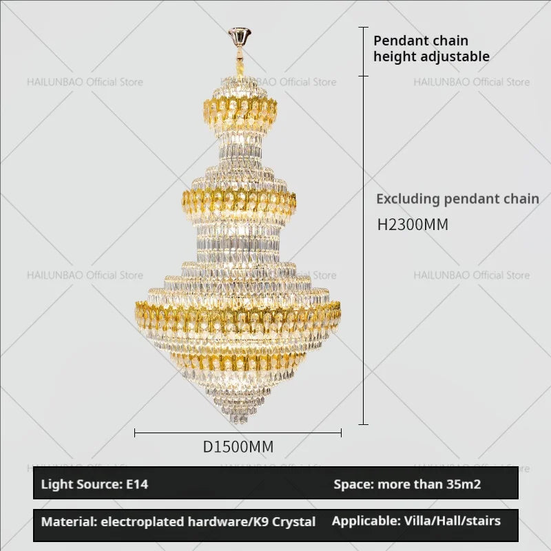 Afralia™ Deluxe Crystal Chandelier for Chic European Villa Living Room & Hotel Luxury
