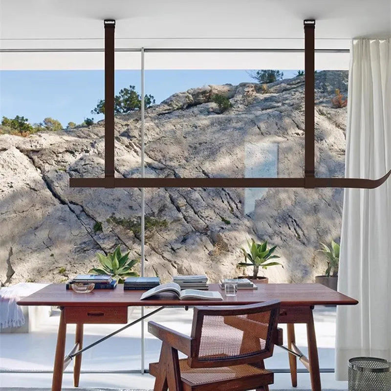 Afralia™ LED Leather Pendant Lamp: Minimalist Dining Room Hanging Light