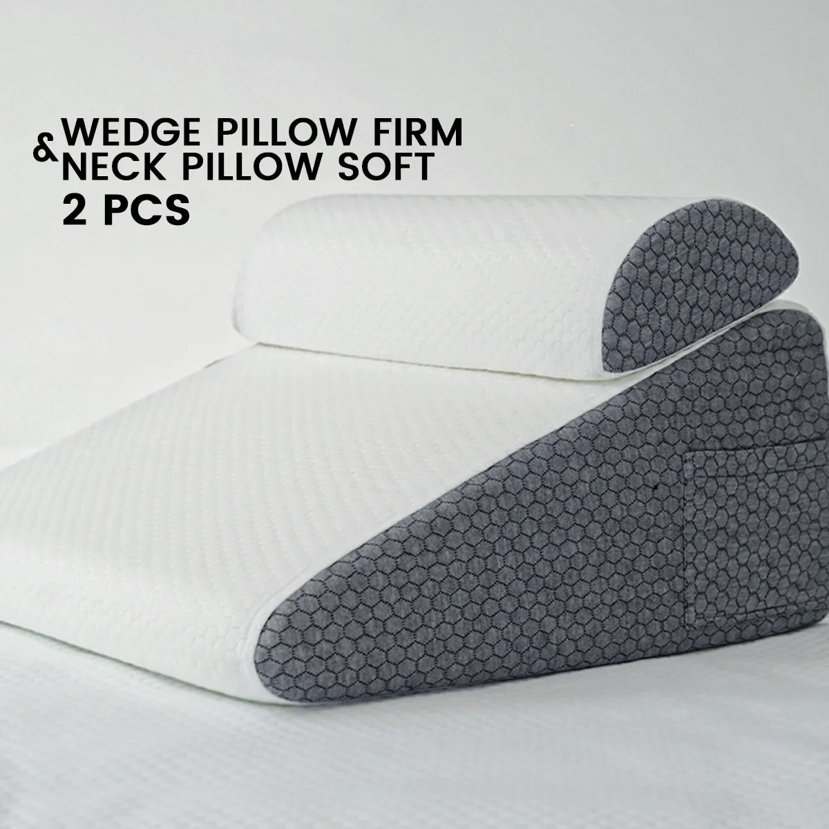 Afralia™ Memory Foam Bed Wedge Pillow Set - Back, Leg, and Knee Pain Relief
