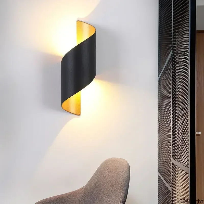 Afralia™ Aluminum Outdoor Wall Lamp with Spiral Up and Down Light