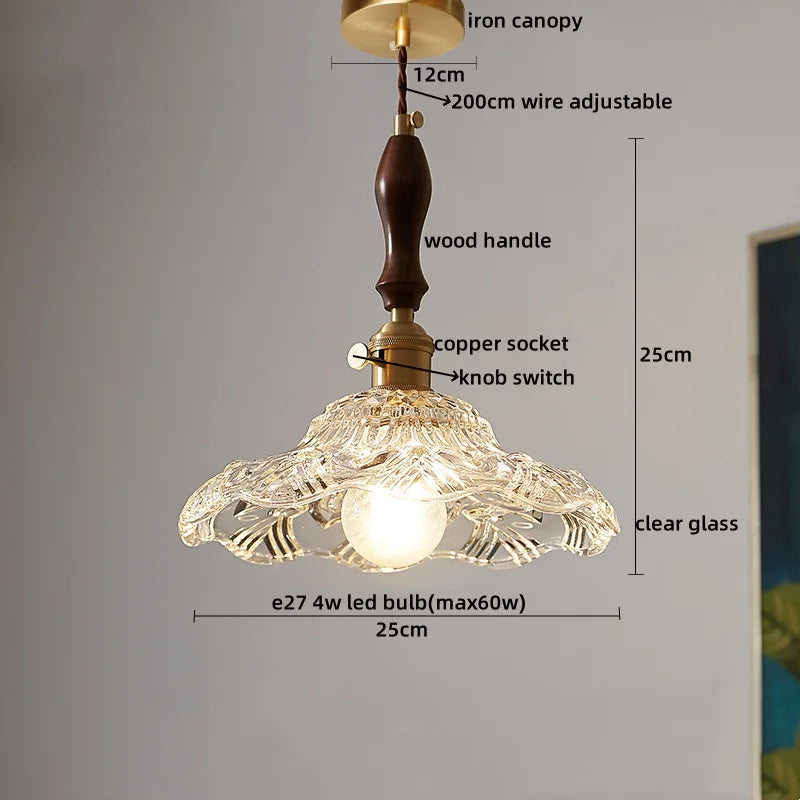 Afralia™ LED Pendant Lamp Elegant Copper Glass Modern Style Hanging Light Fixtures